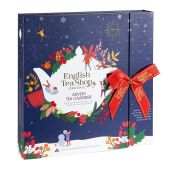 Tee Buch Adventskalender mit Schleife "Christmas Night", 25 Boxen mit BIO-Tees in hochwertigen Pyramiden-Teebeuteln