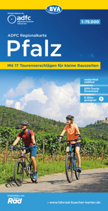 ADFC-Regionalkarte Pfalz, 1:75.000, mit Tagestourenvorschlägen, reiß- und wetterfest, E-Bike-geeignet, GPS-Tracks Downlo