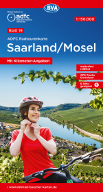 ADFC-Radtourenkarte 19 Saarland /Mosel 1:150.000, reiß- und wetterfest, E-Bike geeignet, GPS-Tracks Download, mit Bett+B