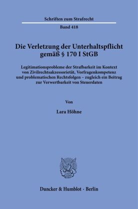 Die Verletzung der Unterhaltspflicht gemäß § 170 I StGB.