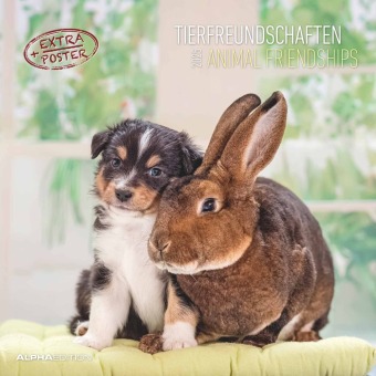 Tierfreundschaften 2025 - Broschürenkalender 30x30 cm (30x60 geöffnet) - Kalender mit Platz für Notizen - Animal Friends