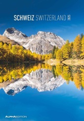 Alpha Edition - Schweiz 2025 Bildkalender, 23,7x34cm, Wandkalender mit Platz für Notizen und vielen Infos, Bilder aus de