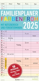 Alpha Edition - Familienplaner Farbenfroh 2025 Familientimer, 22x45cm, Familienkalender mit 4 Spalten für Termine, viel