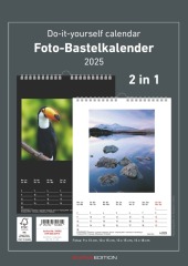 Foto-Bastelkalender 2025 - 2 in 1: schwarz und weiss - 21 x 29,7 - Do it yourself calendar A4 - datiert - Foto-Kalender