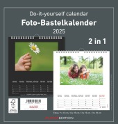 Foto-Bastelkalender 2025 - 2 in 1: schwarz und weiss - Do it yourself calendar 21x22 cm - datiert - Foto-Kalender - Alph