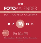 Alpha Edition - Foto-Bastelkalender rot 2025, 21x22cm, Do it yourself Kalender mit Seiten aus hochwertigem Bastelkarton,