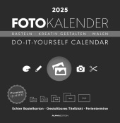 Alpha Edition - Foto-Bastelkalender schwarz 2025, 32x33cm, Do it yourself Kalender mit Seiten aus hochwertigem Bastelkar