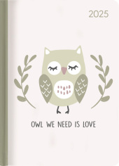 Lady Journal Owl we need 2025 - Eule - Taschenkalender A6 (10,7x15,2 cm) - Weekly - 192 Seiten - Notiz-Buch - Termin-Pla