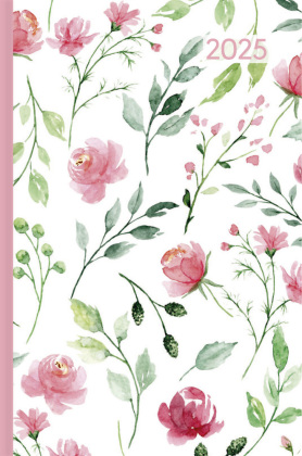 Alpha Edition - Ladytimer Mini Roses 2025 Taschenkalender, 8x11,5cm, Kalender mit 144 Seiten,mit einem Info- und Adresst
