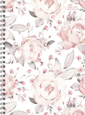 Alpha Edition - Ladytimer Ringbuch Roses 2025, 15x21cm, Kalender mit 128 Seiten, Kalender mit einem Adressteil, Übersich