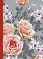 Alpha Edition - Mini-Buchkalender Style Roses 2025 Taschenkalender, 10,7x15,2cm, Kalender mit 352 Seiten, Mondphasen, vi