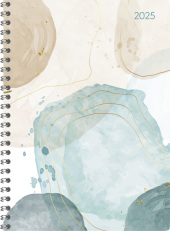 Alpha Edition - Ladytimer Ringbuch Watercolor 2025, 15x21cm, Kalender mit 128 Seiten, Kalender mit einem Adressteil, Übe