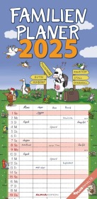 Familienplaner Happy 2025 - Familien-Timer 22x45 cm - mit Ferienterminen - 5 Spalten - Wand-Planer - mit vielen Zusatzin