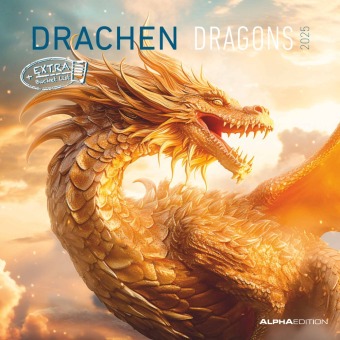 Drachen 2025 - Broschürenkalender 30x30 cm (30x60 geöffnet) - Kalender mit Platz für Notizen - Dragons - Bildkalender -