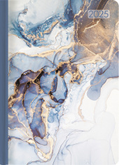 Alpha Edition - Ladytimer Marble 2025 Taschenkalender, 10,7x15,2cm, Kalender mit 192 Seiten, Notizmöglichkeiten nach jed