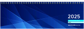 Zettler - Tischquerkalender 2025 blau, 32x10,5cm, Bürokalender mit 128 Seiten, Tages- und Wochenzählung, Jahresübersicht