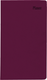 Taschenplaner Leporello PVC bordeaux 2025 - Bürokalender 9,5x16 cm - 1 Monat auf 1 Seite - separates Adressheft - faltba