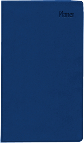 Taschenplaner Leporello PVC blau 2025 - Bürokalender 9,5x16 cm - 1 Monat auf 2 Seiten - separates Adressheft - faltbar -