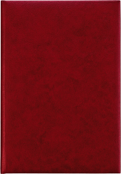 Buchkalender rot 2025 - Bürokalender 14,5x21 cm - 7 Tage auf 6 Seiten - wattierter Kunststoffeinband - Stundeneinteilung