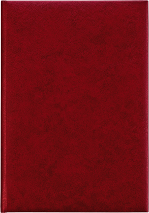 Buchkalender rot 2025 - Bürokalender 14,5x21 cm - 7 Tage auf 6 Seiten - wattierter Kunststoffeinband - Stundeneinteilung