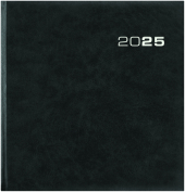 Zettler - Wochenbuch Sekretär 2025 schwarz, 20x21cm, Bürokalender mit 128 Seiten, 1 Woche auf 2 Seiten, wattierter Kunst