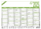 Arbeitstagekalender Recycling 2025 - A4 (29,7 x 21 cm) - 6 Monate auf 1 Seite - Blauer Engel - Tafelkalender - Plakatkal