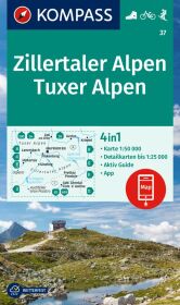 KOMPASS Wanderkarte 37 Zillertaler Alpen, Tuxer Alpen 1:50.000