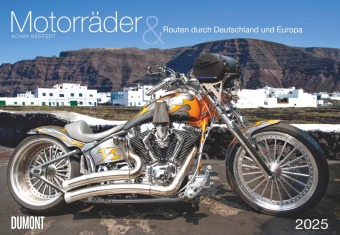 DUMONT - Motorräder & Routen 2025 Broschürenkalender, 42x29cm, Wandkalender mit Abbildungen verschiedener Bikes, mit Rou