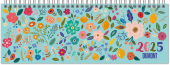 Tischquerkalender Blumenwiese 2025 - hübsches Blumendesign - 29,7 x 10,5 cm - Spiralbindung - mit viel Platz für Eintr