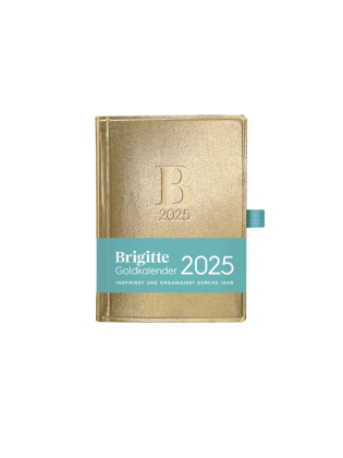 DUMONT - Brigitte Goldkalender 2025 Taschenkalender, 10x14cm, der goldene Klassiker von BRIGITTE, Terminkalender mit Zit