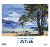 DUMONT - Mit Kat Menschik an der Ostsee 2025 Wandkalender, 38x35,5cm, Kunstkalender mit luftig-leichter Freiluftmalerei