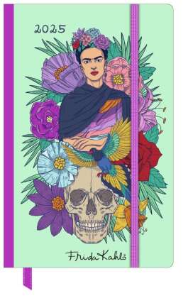 DUMONT - Frida Kahlo 2025 Wochen-Notizkalender, 9x14cm, Taschenkalender mit Verschlussband & Falttasche, viele nützliche