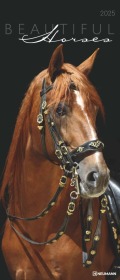 N NEUMANNVERLAGE - Beautiful Horses 2025 Wandkalender, 30x70cm, Kalender mit zwölf grandiosen Pferdeportraits, außergewö