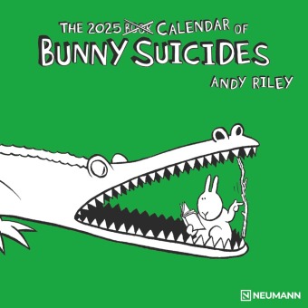 N NEUMANNVERLAGE - Bunny Suicides 2025 Broschürenkalender, 30x30cm, Wandkalender mit lustigen Illustrationen, internatio