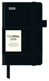 N NEUMANNVERLAGE - Black 2025 Cool Diary, 9x14cm, Wochenkalender mit Banderole und Lesebändchen, Tasche für Visitenkarte