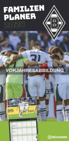 N NEUMANNVERLAGE - Borussia Mönchengladbach 2025 Fan-Timer, 22x45cm, Fußball-Familienplaner mit 5 Spalten und Motiven de