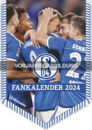 N NEUMANNVERLAGE - FC Schalke 04 2025 Bannerkalender, 29,7x42cm, Fußballkalender mit Motiven der Stars, Fan-Kalender mit