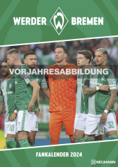 N NEUMANNVERLAGE - Werder Bremen 2025 Wandkalender, 29,7x42cm, Fußball-Kalender mit Motiven der Stars, Fan-Kalender mit