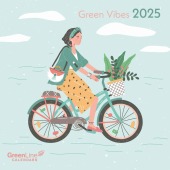 GreenLine - Green Vibes 2025 Broschürenkalender, 30x30cm, Wandkalender mit hochwertigem Papier, Platz für Notizen, inter
