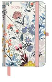 GreenLine - Diary Floral 2025 Taschenkalender, 10x15cm, Kalender im stilvollen Blumen-Design, praktische Alltagsorganisa