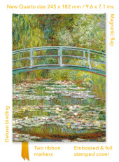 Premium Notizbuch Quartformat: Claude Monet, Die japanische Brücke