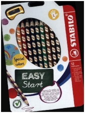 Ergonomischer Buntstift für Linkshänder - STABILO EASYcolors - 12er Pack mit Spitzer - mit 12 verschiedenen Farben - Spe