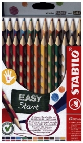 Ergonomischer Buntstift für Linkshänder - STABILO EASYcolors - 24er Pack - mit 24 verschiedenen Farben