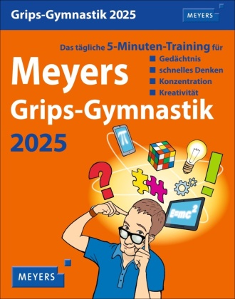 Meyers Grips-Gymnastik Tagesabreißkalender 2025 - Das tägliche 5-Minuten-Training für Gedächtnis, schnelles Denken, Konz