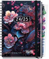 Häfft PLANER 24/25 Premium - Schüler-Kalender - Dark Bloom