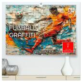 Fußball Graffiti - sportliche Kunst (hochwertiger Premium Wandkalender 2025 DIN A2 quer), Kunstdruck in Hochglanz