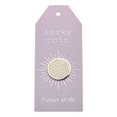 Münzen - "lucky coin" - Edelstahl - Blume des Lebens
