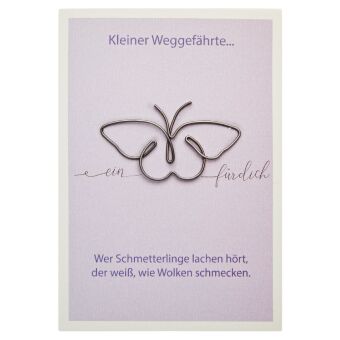 Geschenkkarte mit Drahtfigur - "Kleiner Weggefährte" - Schmetterling