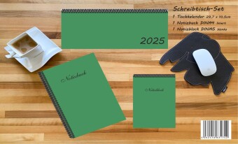 Schreibtisch-Set 2025, m. 1 Kalender, m. 1 Beilage, m. 1 Beilage, 3 Teile