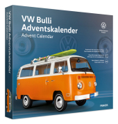 FRANZIS 67223 - VW Bulli Adventskalender inkl. Metall-Modellauto im Maßstab 1:43, Soundmodul mit original VW Bulli T2 Kl